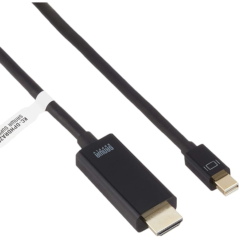 Sanwa Supply Mini DisplayPort to HDMI Conversion Cable (Mini DisplayPort Male to HDMI Male) HDR Compatible 2m Black KC-MDPHDRA20
