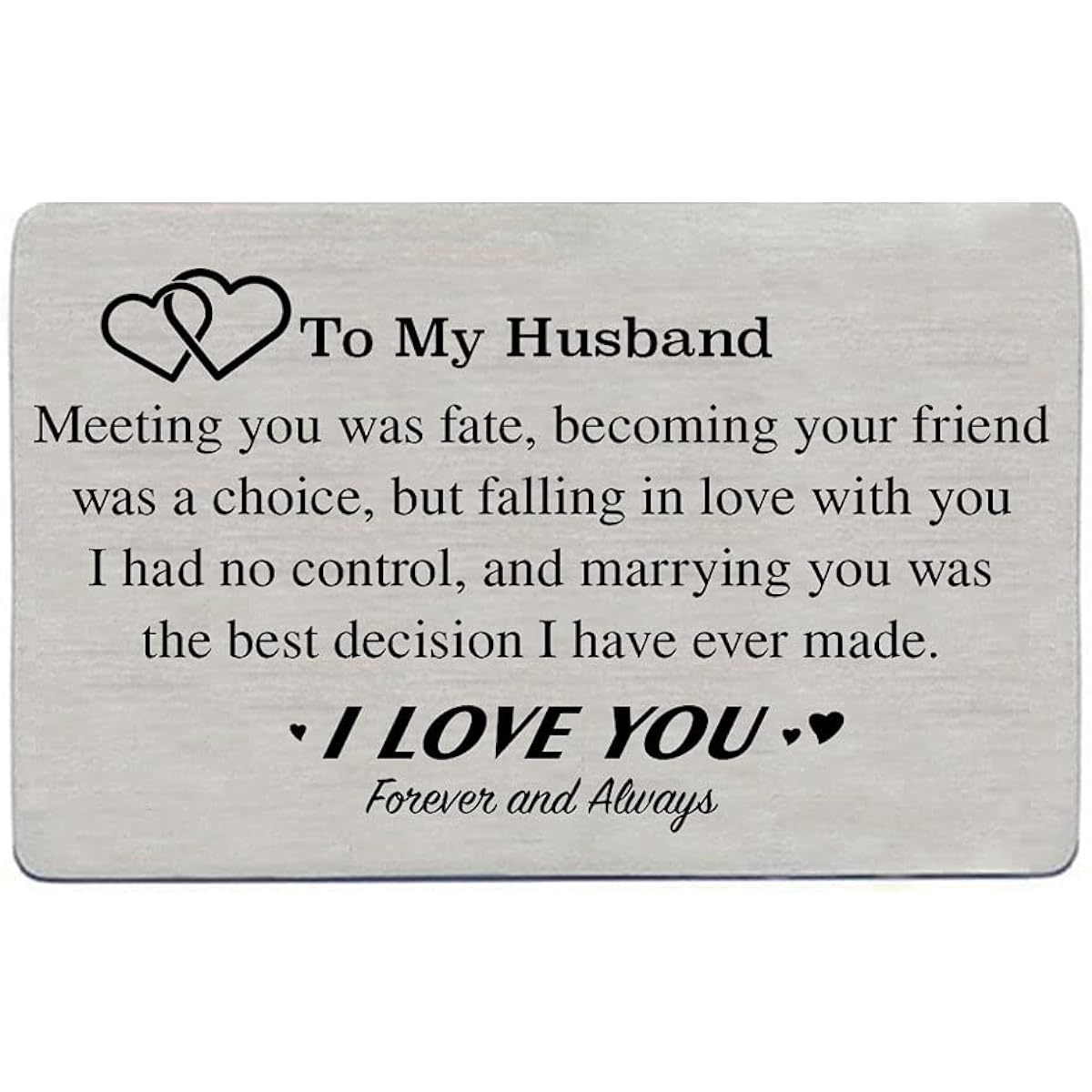 Couple Boyfriend Girlfriend Soulmate Gift Special Funny Engraved Wallet Card Present US Size: Small Color: Silver