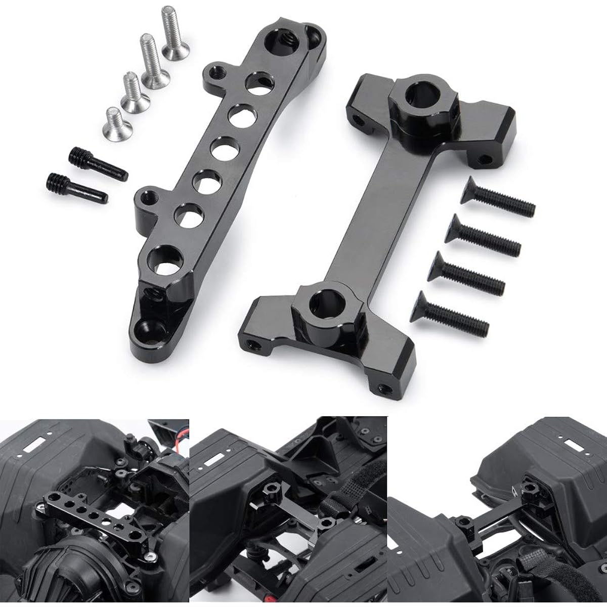RCLions Aluminum Front & Rear Body Shell Mount Stand for Axial SCX10 III AXI03007 Upgrade 1/10th RC Crawler Car Accessories