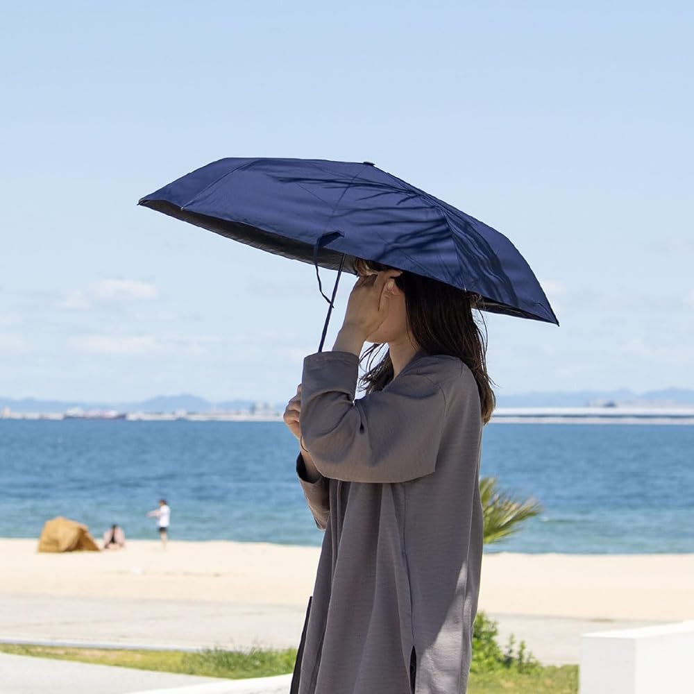 [aso] HEATBLOCK pentagon folding umbrella parasol for both sunny and rainy weather heat block pentagon light super lightweight 124g compact carbon aluminum frame men's women's AM-HP272