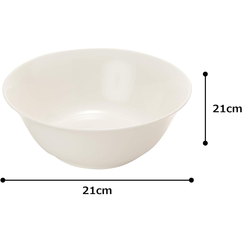 NARUMI Bowl Plate Chinese Cooking Tableware White 21cm Noodle Bowl Microwave Warmable Made in Japan 9000-3248
