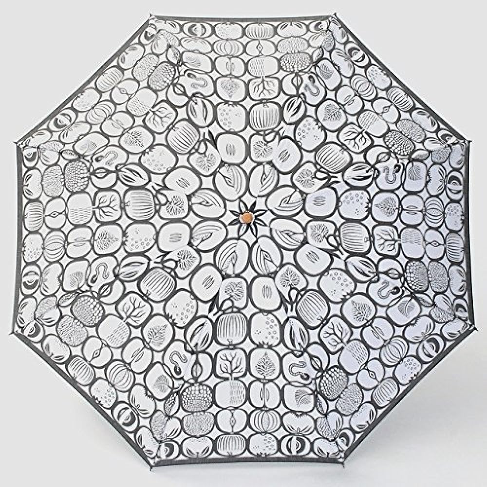 Makita Shoten + Stig Reventri FRUKTLADA Women's Folding Umbrella, Scandinavian Design, Luxury Koshu Ori, Made in Japan