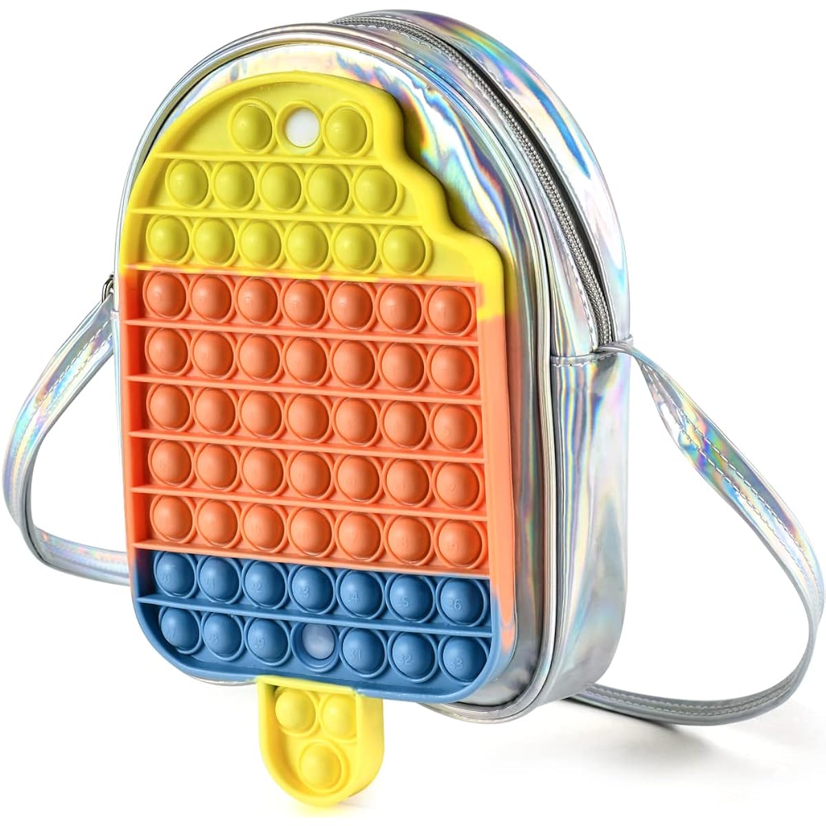 CarJoy Pop Fidget Purse Pop Shoulder Bag Laser Popsicle Pop Fidget Purse Stress Relief Stress Relief Fidget Toy Kids Birthday Christmas Halloween Easter Party Gift
