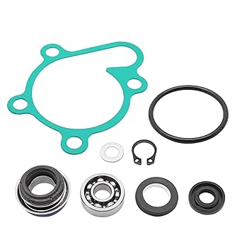 Water Pump Rebuild Kit Yamaha Kodiak Grizzly Rhino Wolverine 400 450 Bearing Seal O-Ring Gasket OEM# 93306-00004-00 11H-12438-10-00 93101-10090-00