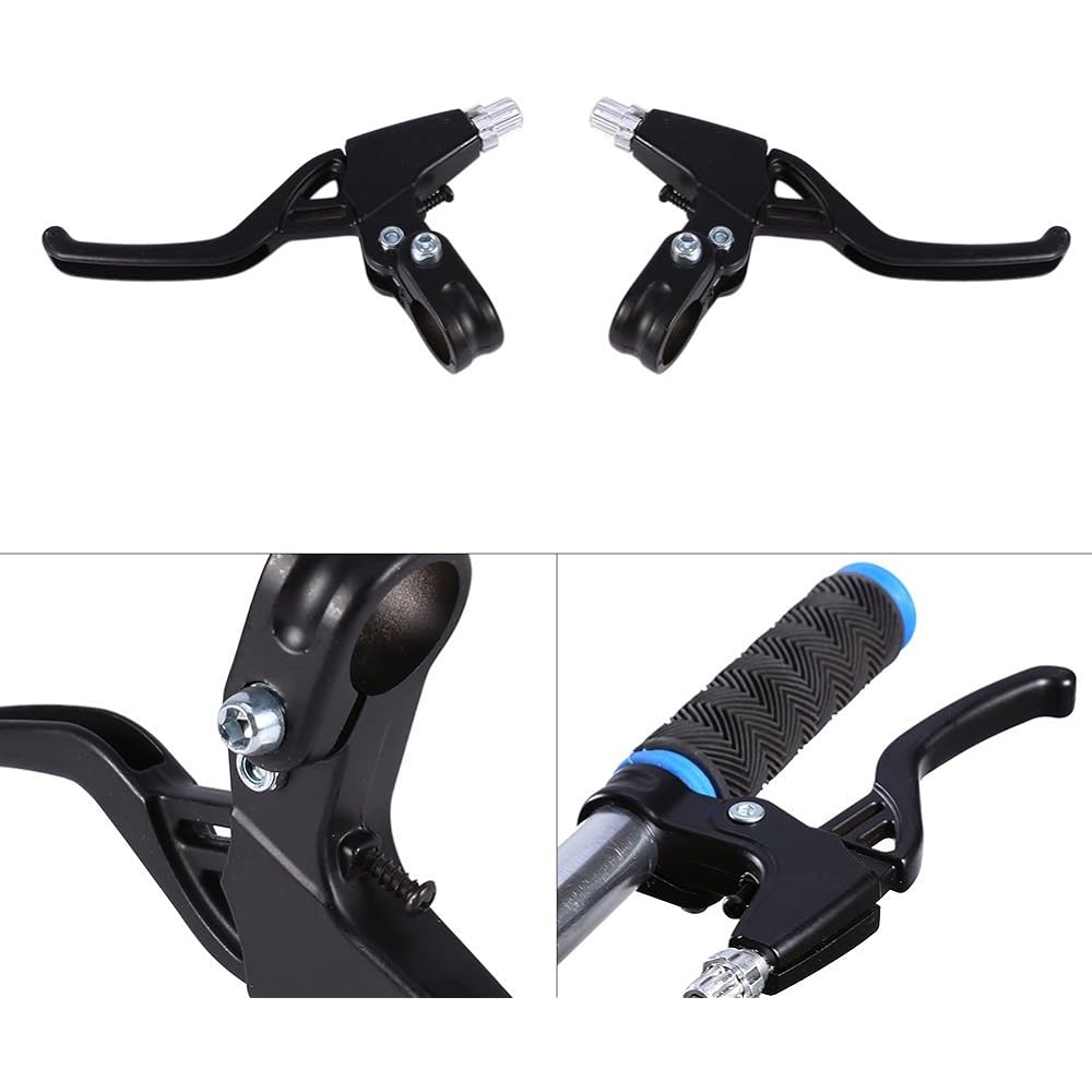 ama-jp Bicycle Brake Lever, Brake Lever, Left and Right Set, Durable, Long-Term Use, Made of Aluminum Alloy, Lightweight, For Mountain Bicycles/Folding Bicycles (Black)