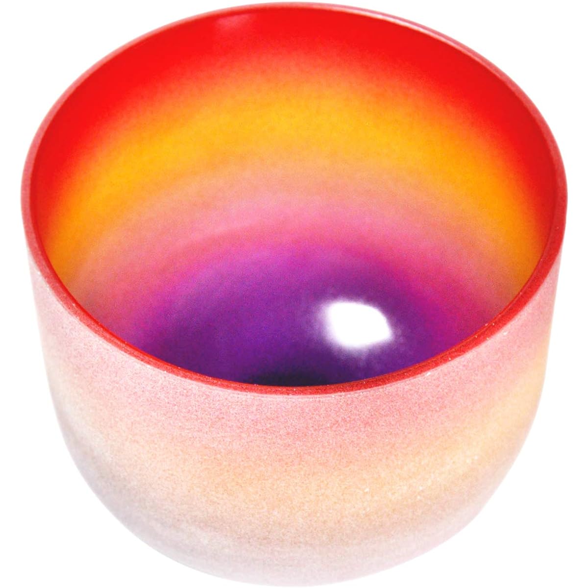 Jindian 432Hz Crystal Bowl C Note Singing Bowl with Mallet 8'' Singing Ball Chakra Meditation Yoga Rainbow