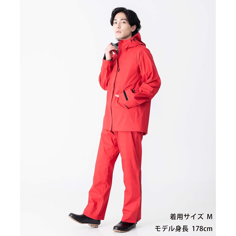 KiU Waterproof Pants, Heavy Rain Compatible, 2WAY Stretch Rain Pants, Mighty Red, L, Moisture Breathable, Durable, Stretchy K183L-916