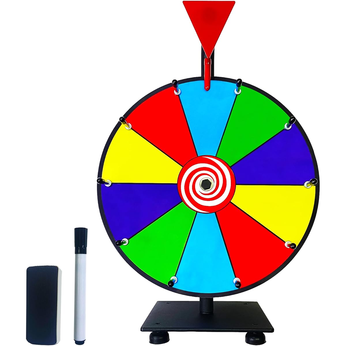 Bejudud 12" Spinning Prize Wheel Heavy Duty Base 10 Slot Color Roulette Wheel for Tabletop Spin Carnival Trade Show