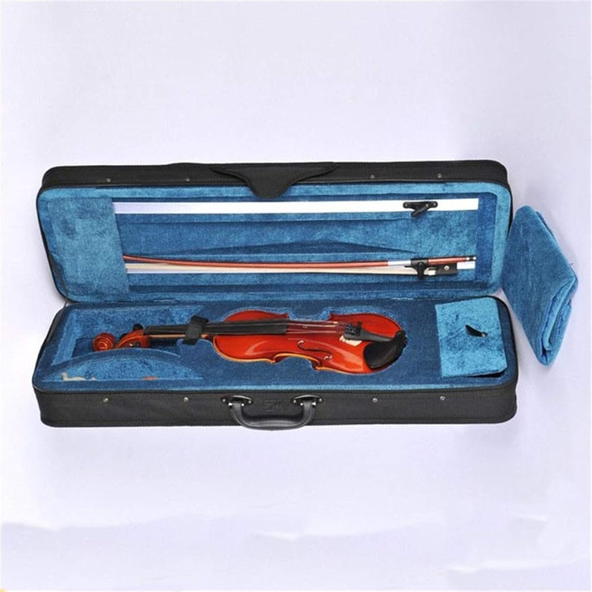 Violin Case Super Lightweight Portable Full Size Violin Case Oval Violin Hard Case Bag Cover with Backpack Straps Sturdy Lightweight Pressure Resistant (Color: Black, Size: 1/2)