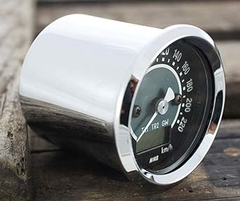 MMB TARGET 48mm electric speedometer total mileage TRIP1 TRIP2 3-stage switching white lighting Harley (Chrome)