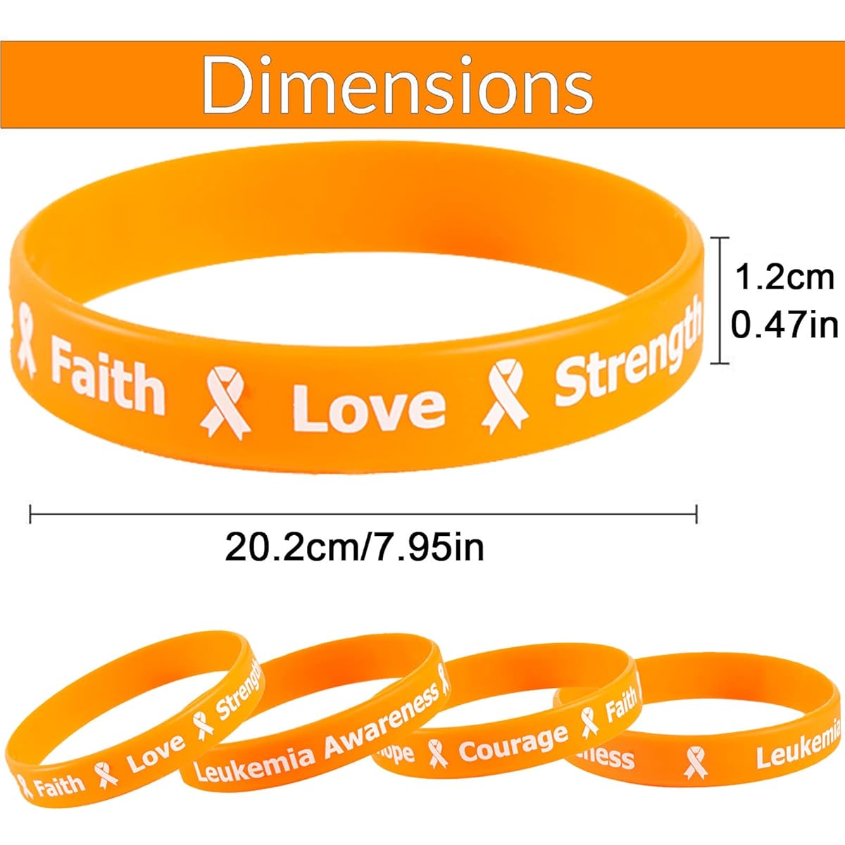 Know me AN Leukemia Cancer Awareness Bracelet Wristband Party Favors Leukemia Awareness Party Pack