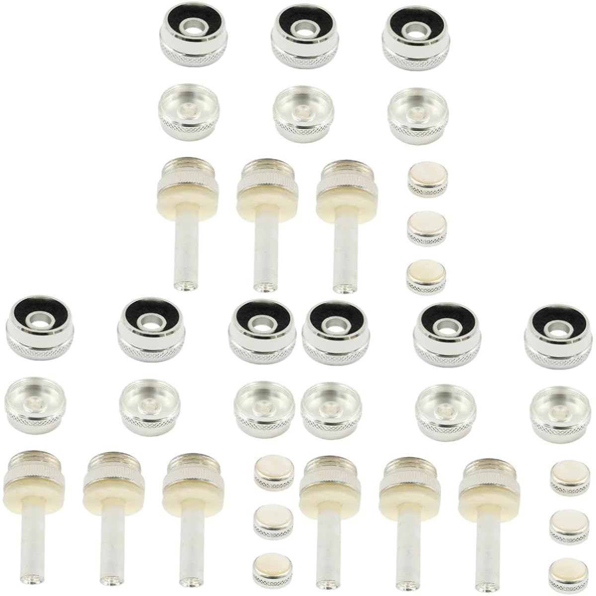 Vaguelly 3 Piece Set Baibei Trumpet Set Classy Horn Trumpet Piston Button Buckle Trumpet Cap Simple White Shell Meter Accessories Musical Instrument