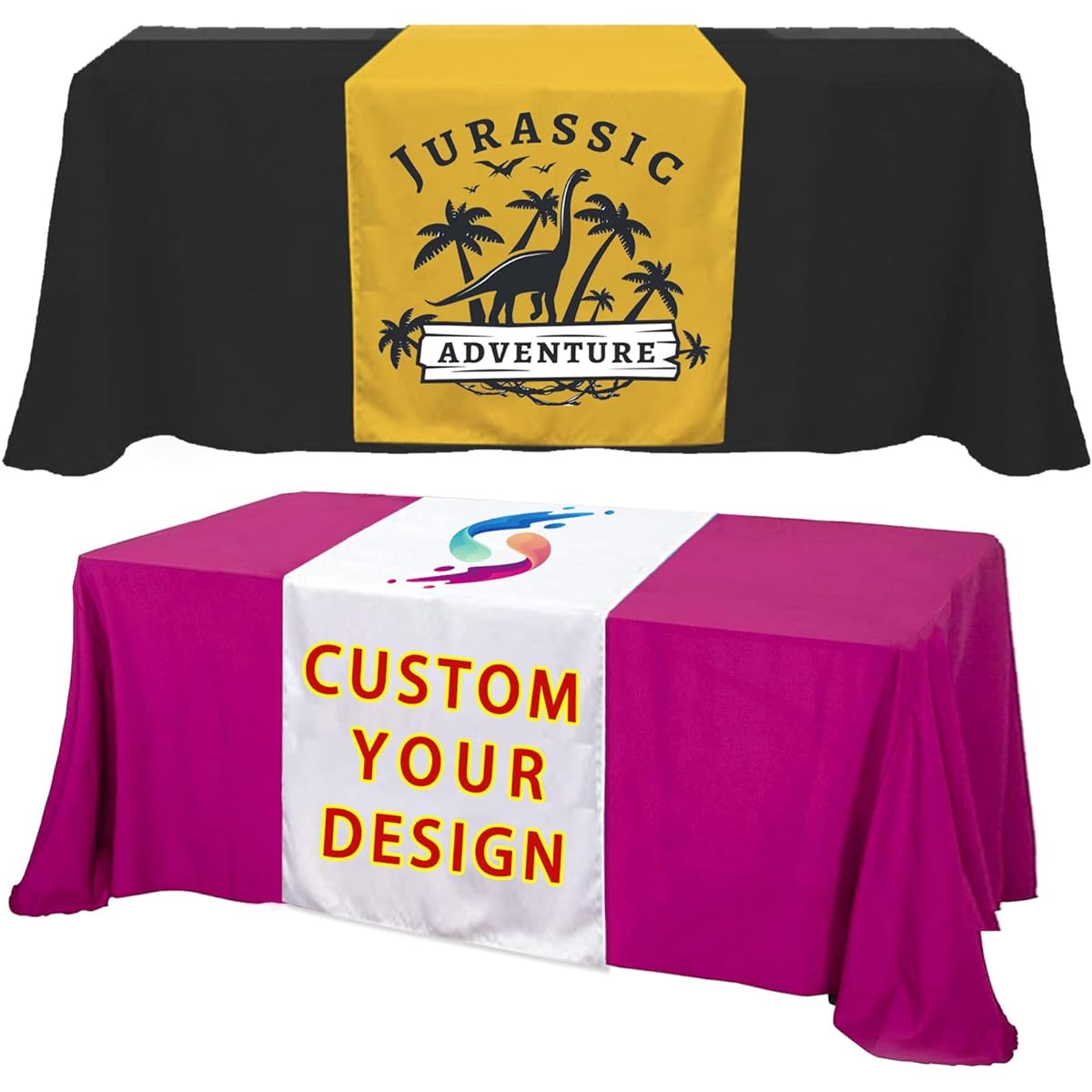 Custom Table Runner with Logo for Business Personalized Table Runner Burlap Printed Text Customized 30x72 Inch Baby Shower Wedding Birthday