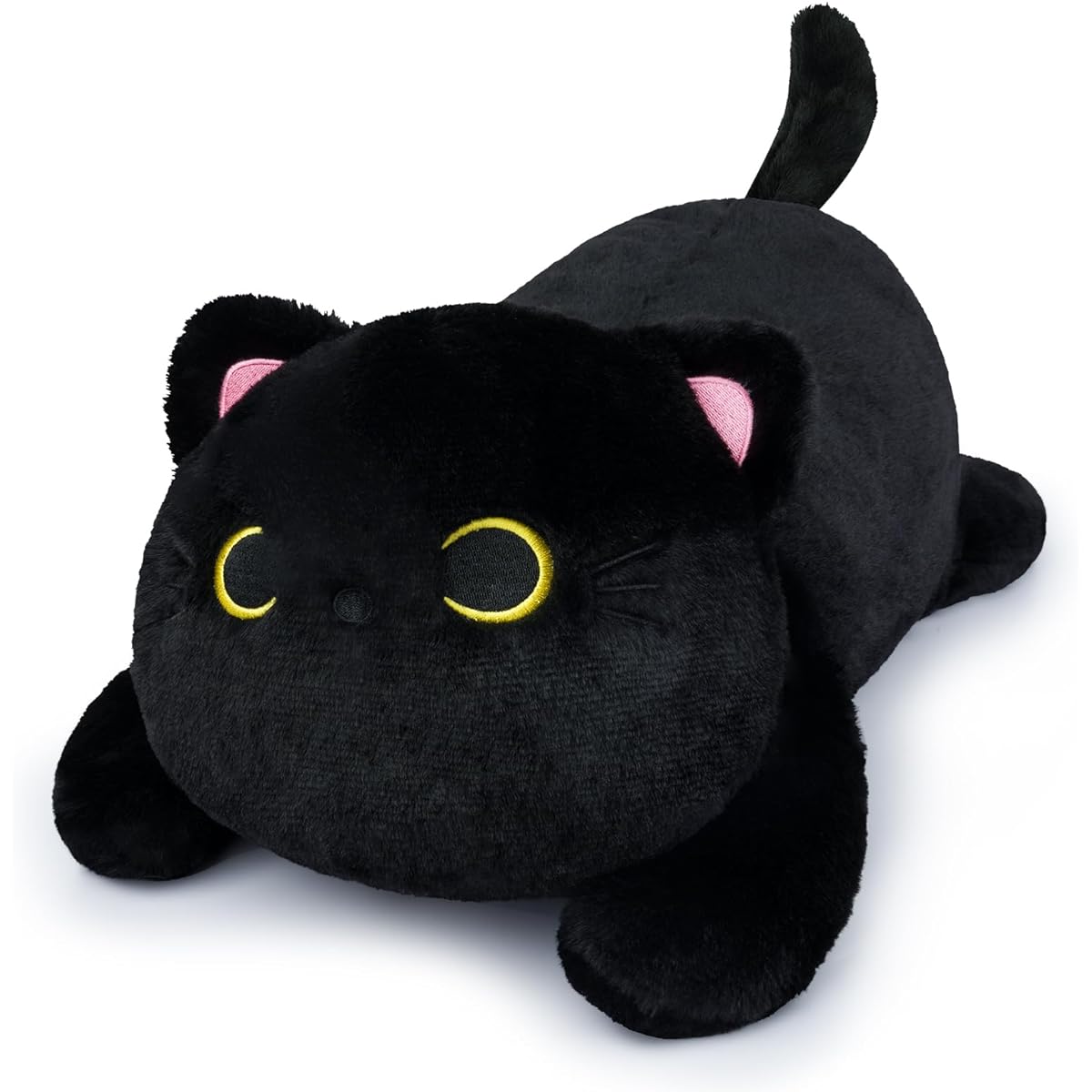 Leokawin 18" | 1,500 lbs Weighted Plush Toy Cute Black Cat Stuffed Animal Cute Cat Plush Soft Black Cat Weighted Stuffed Animal Gift for Kids/Adults/Christmas