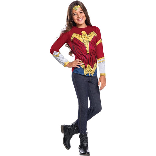 (Medium, Justice League, Wonder Woman Top) - Rubie's Costume Girls Justice League Wonder Top Costume, Medium, Multicolor