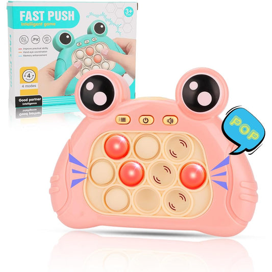 2023 Upgraded Handheld Quick Push Game for Kids 6-12 Sensory Fidget Toys for Kids 8-12 Party Favors Puzzle Pop Bubbles Birthday Gifts for 6 7 8 9 Year Old Boys Girls Teens Adults - Pink