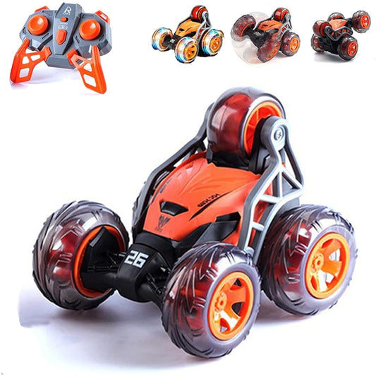 WenToyce RC Stunt Car for Kids Remote Control Car Stunt Vehicle High Speed 360 Degree Rotation Flip Racing Car Upright Driving Toy for Boys Girls Orange