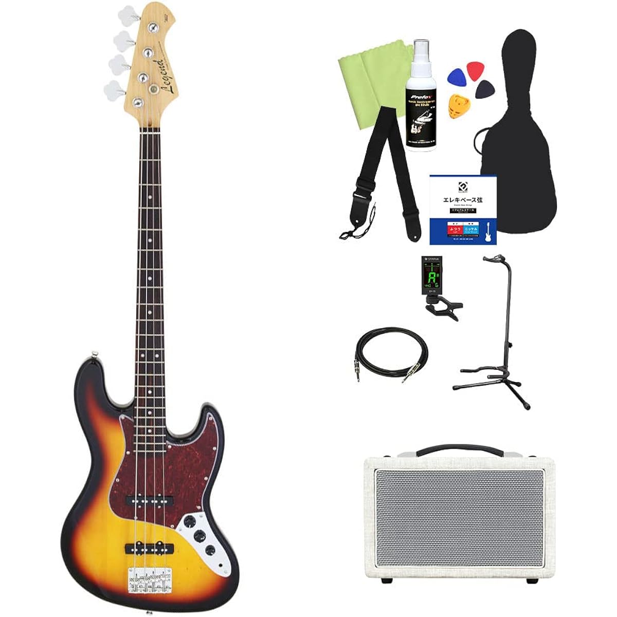 LEGEND LJB-Z Bass Beginner 12-piece Set [Shimamura Music's best-selling bass amp included] TT-3TS Jazz Bass Type Legend