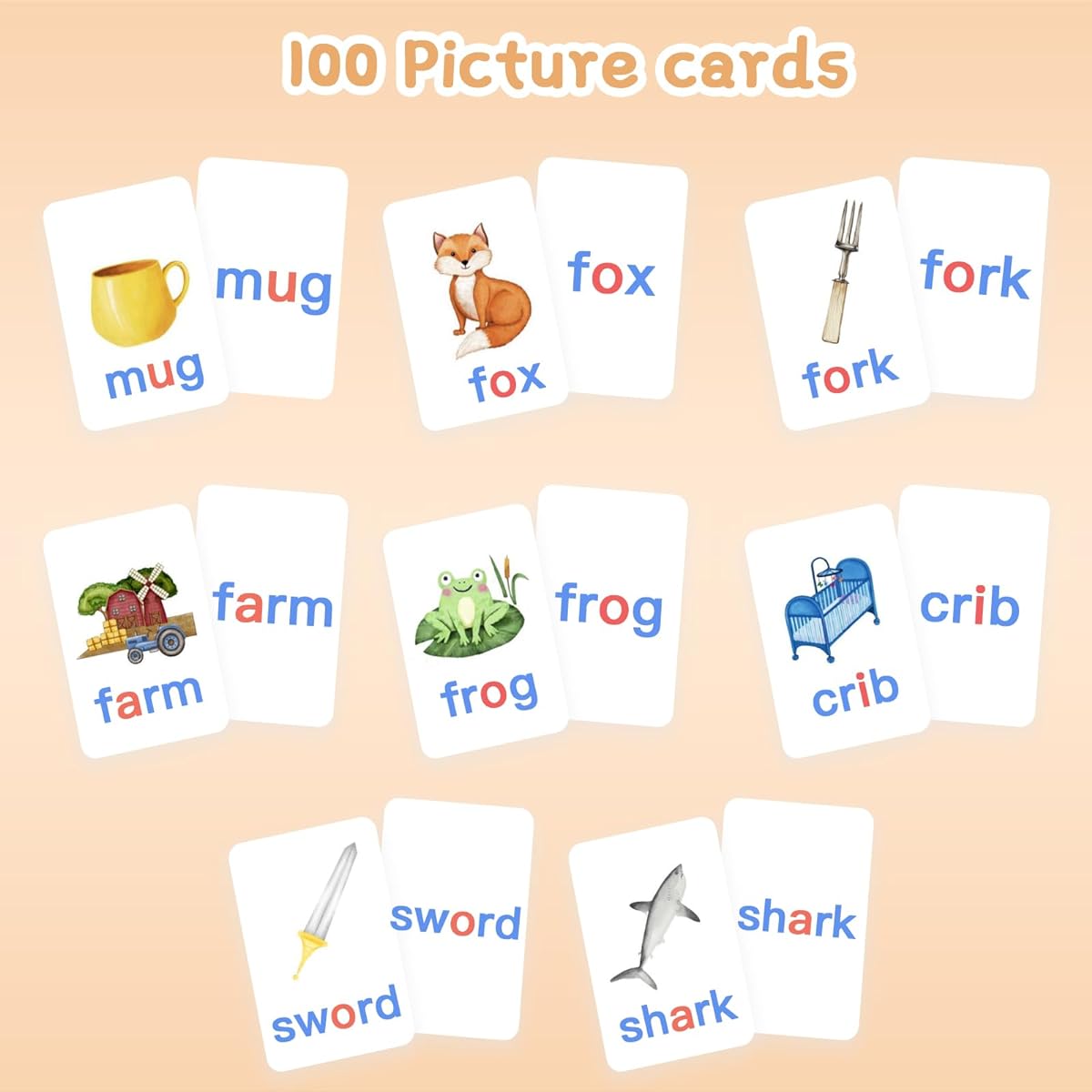 Tichgeim Phonics Flash Cards - CVC Word Games for Kindergarten - Learn to Read Phonics Games for Toddlers