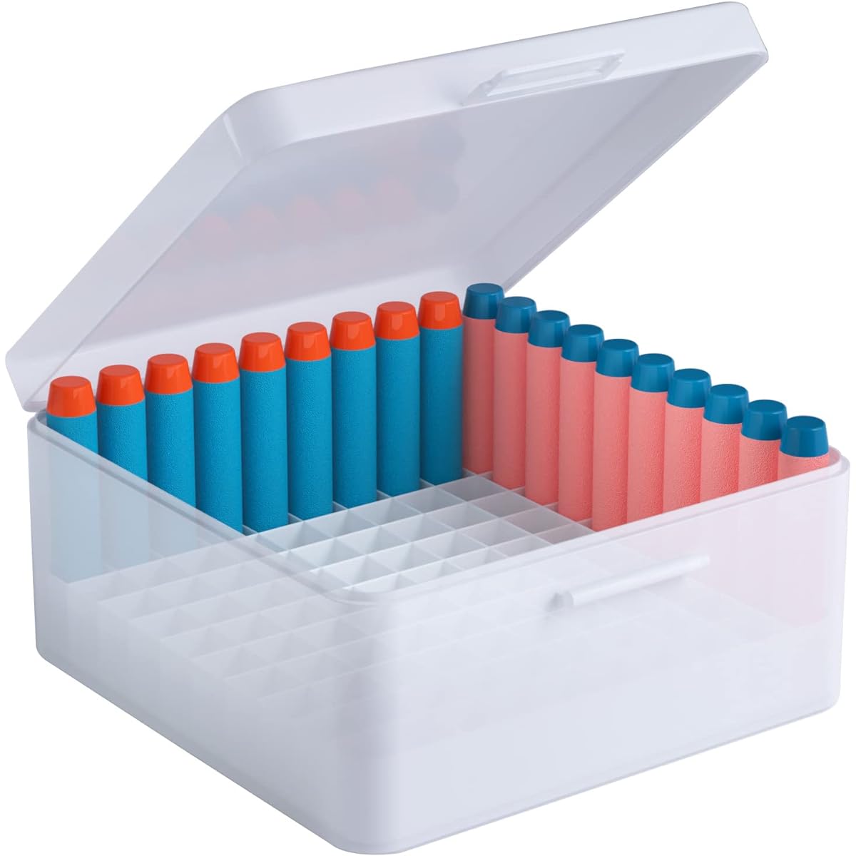 lififun Dart Storage Box with 20 Darts & 2 Grid Slots for Nerf N-Strike Elite & Elite 2.0 Darts