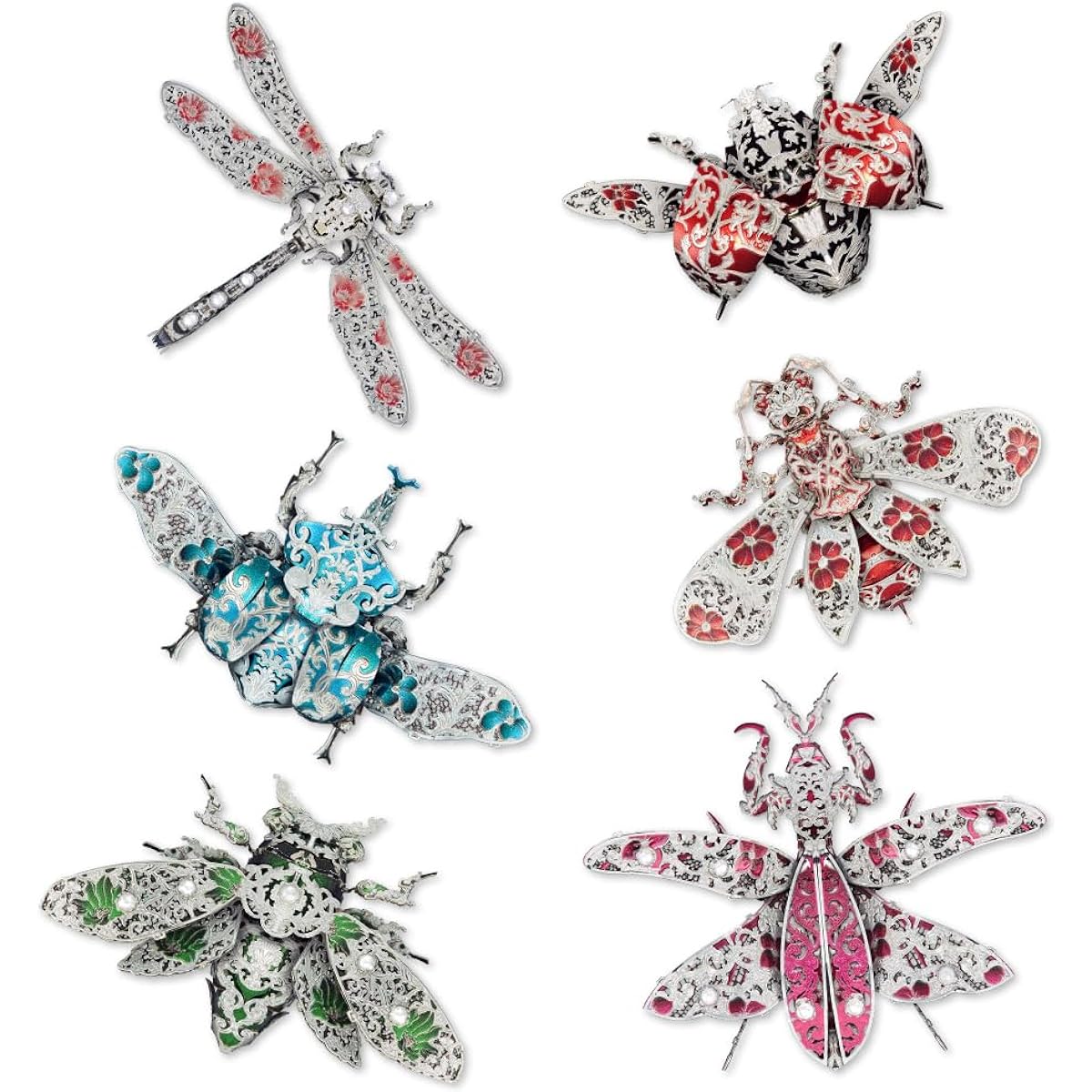 Piececool 3D Puzzle, Metallic Nano Puzzle, Metal Puzzle, DIY Craft Toy, Educational Toy, Kids, Adults, Gift, Birthday, Christmas, Present, Best Gift, Plastic Model, Insect Pin Series
