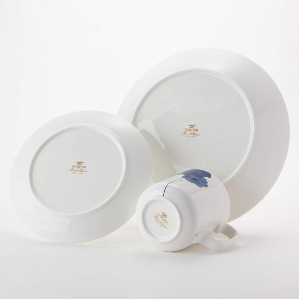 NARUMI Dinnerware Set, Spring Field, Blue Anemone, Set for 2, 6 Pieces, Microwave Warming, Dishwasher Safe, Made in Japan, Gift Box Included 52188-23246