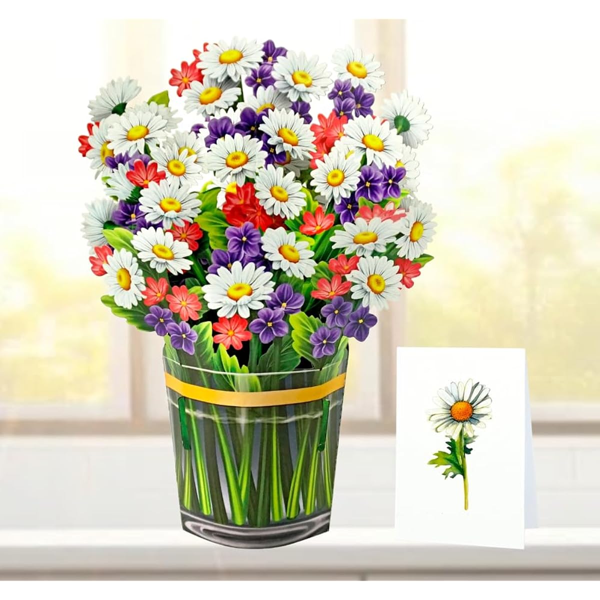 CUTPOPUP Daisy Multi Bouquet Birthday Card Pop-up, 3D Greeting Paper Flower Card (Daisy Bouquet) 83US2630