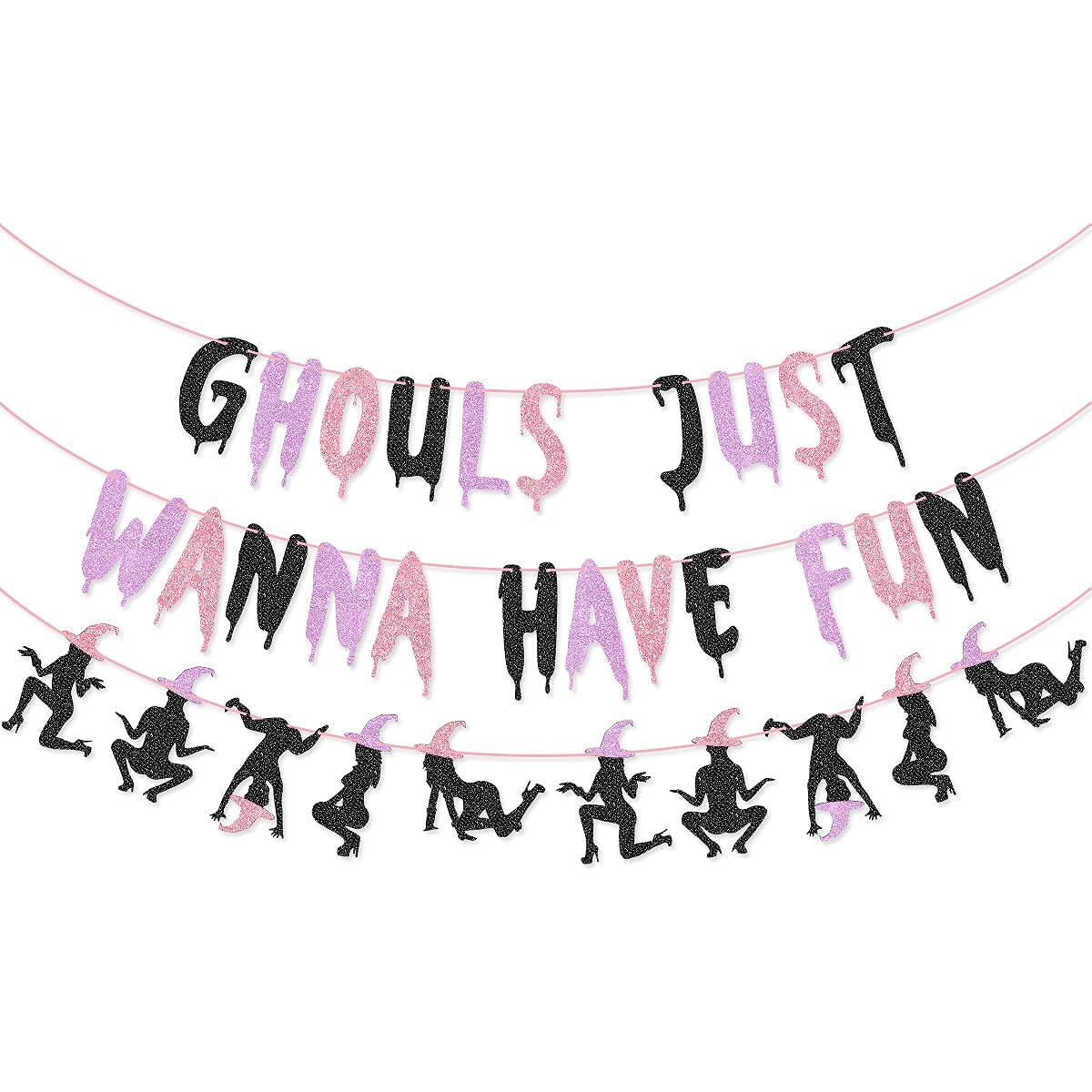 Ghouls Just Wanna Have Fun Banner Garland Halloween Bachelorette Party Halloween Birthday Party Decorations