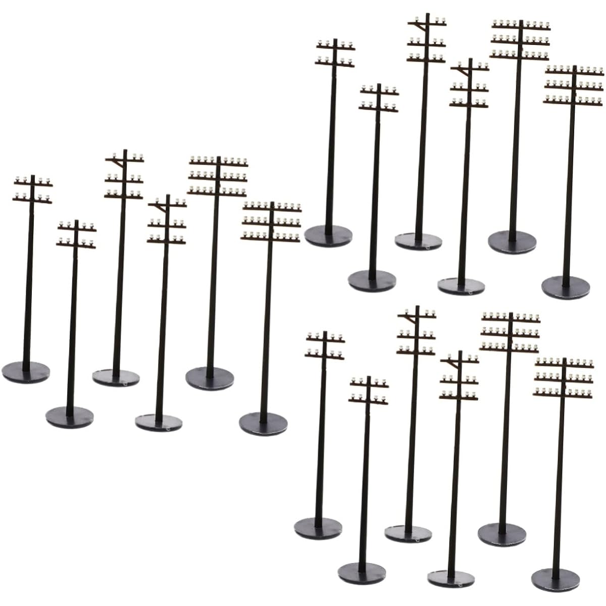 COHEALI Micro Landscape Garden Telephone Pole,Diorama Telephone Pole Railway Crosswalk Toy Train Accessories Mini Street Lamp O Gauge Model Sand Table Power Supply Abs for Kids 18pcs
