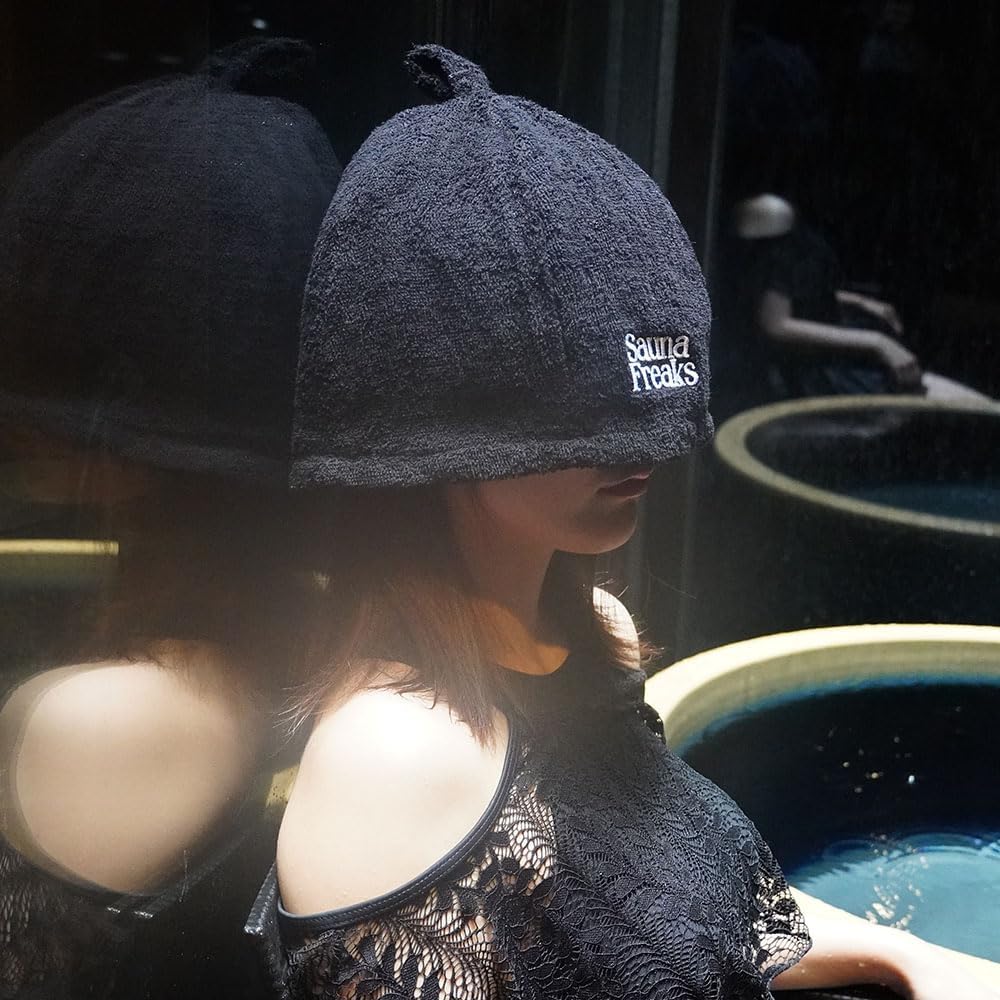 Sauna Hat, Sauna Freaks, Cotton, Deep Cover, Washable, Dryer OK, Men's, Women's, Large, Stylish, Prevents Hot Flashes