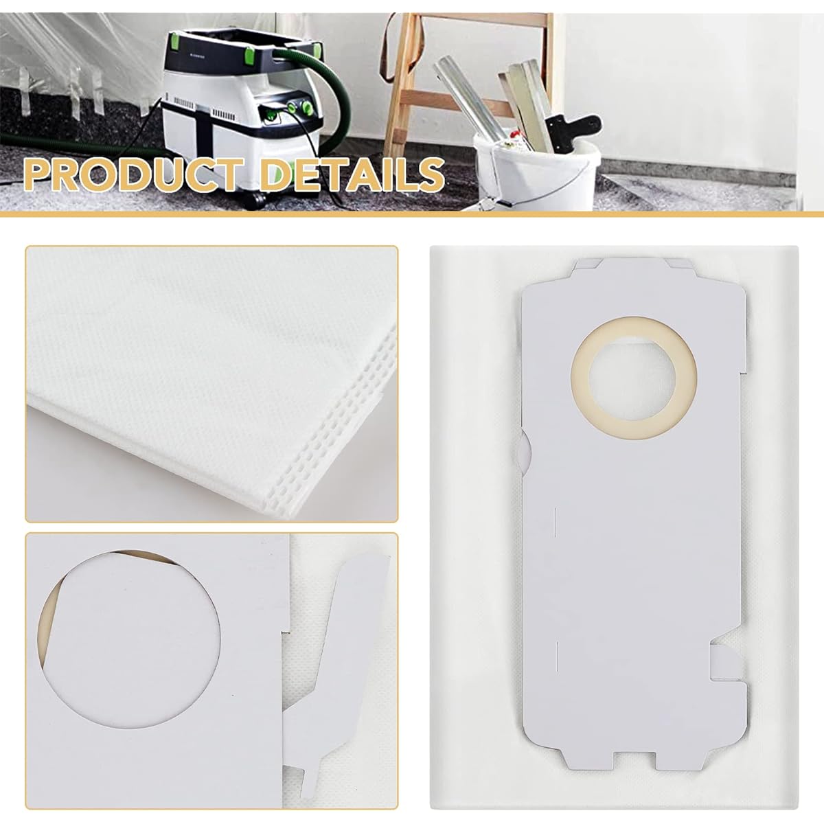 204308 204308 Bag CT Mini/Midi -2/5 Filter Bag Festool CT MINI CT MINI I CT MIDI CT MIDI Manufactured after 2019 CTC MINI/MIDI CT 15 Reusable 204308 Bag 8 pieces