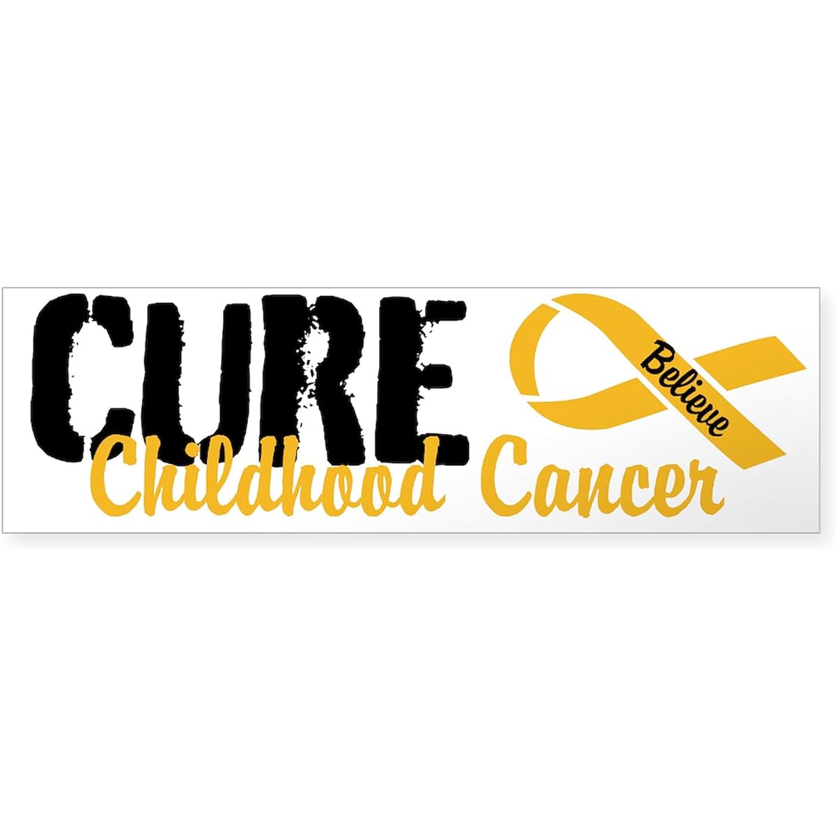 CafePress Sticker (Bumper) - Cure Childhood Cancer Bumper Sticker - Clear by CafePress