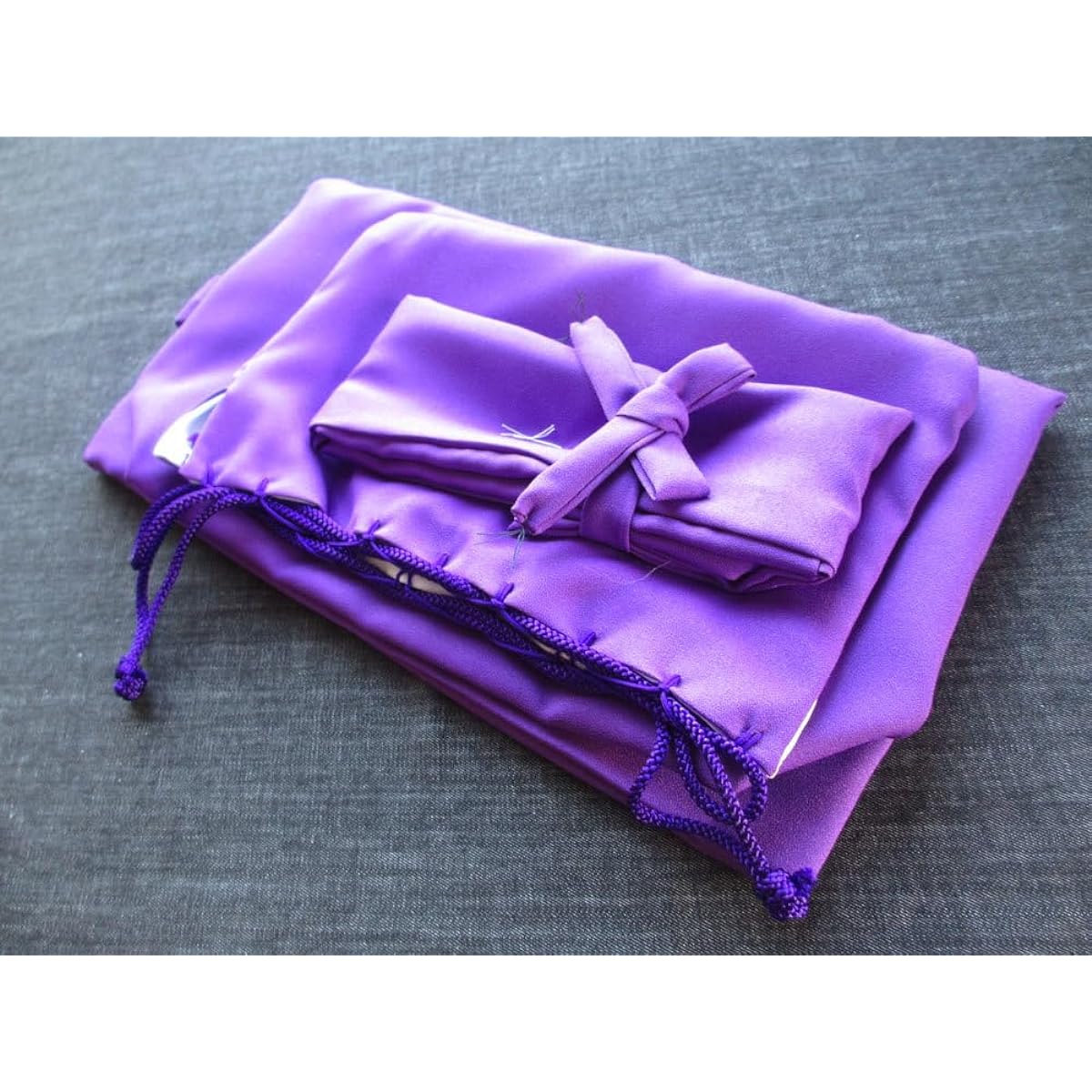 Shamisen case, three-piece set, Amundsen material, purple
