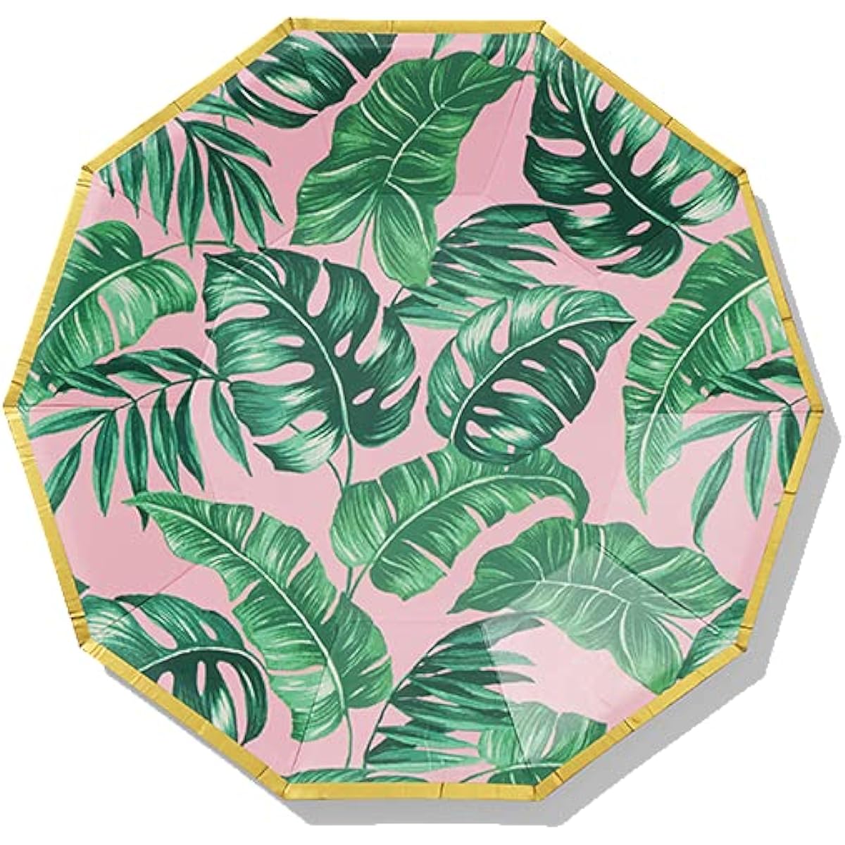 Coterie Tropical Paper Dessert Plates - Cute Leaf Plates for Summer Party Kids Birthday Luau Party Birthday Party - Tropical Party Decorations | 7.25" Fancy Paper Plates | 10 Pieces