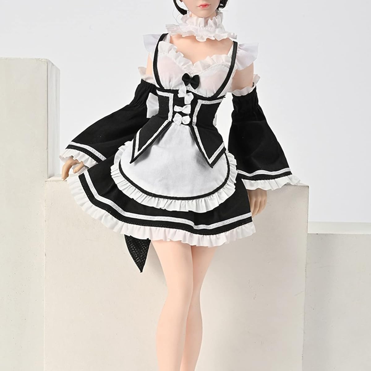 KOWAKU 1/6 Figure Doll Clothes Maid Outfit Necklace for 12 inch Female Action Figures