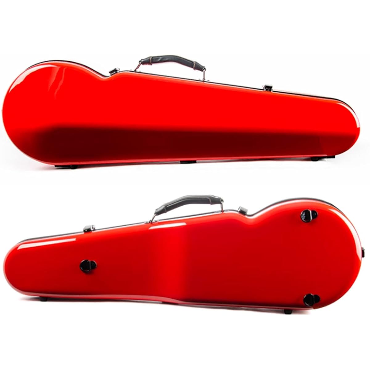 Violin Case with Built-in Hygrometer, 4/4 Full Size Violin Hard Case, Violin Protection Box, Professional Lightweight Portable Hard Case Violin Bag, Violin Backpack, Carrying Bag, Spacious Compartment and Adjustable Straps with Leather Handle, Red
