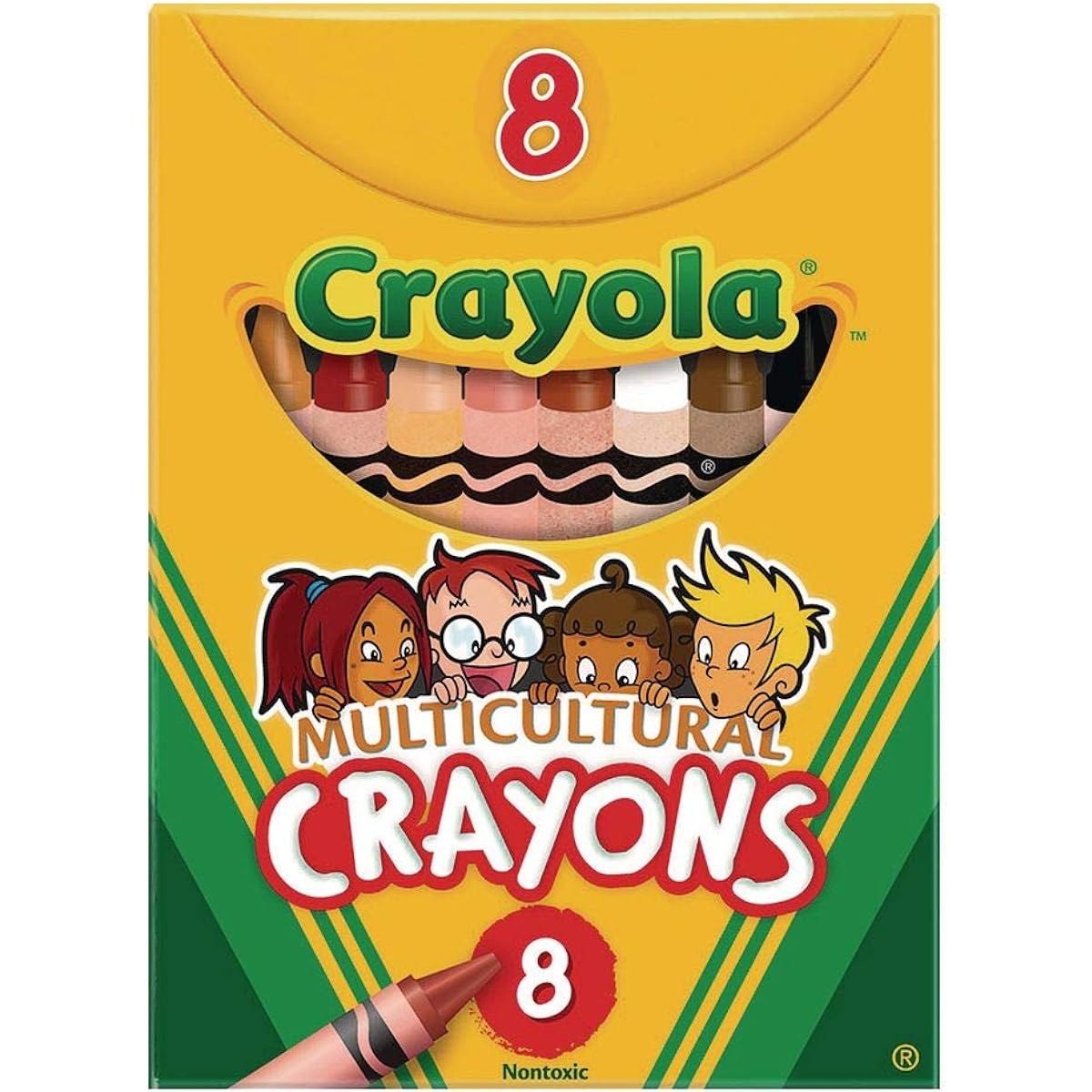 Multicultural Crayons, 8 Skin Tone Colors/Box