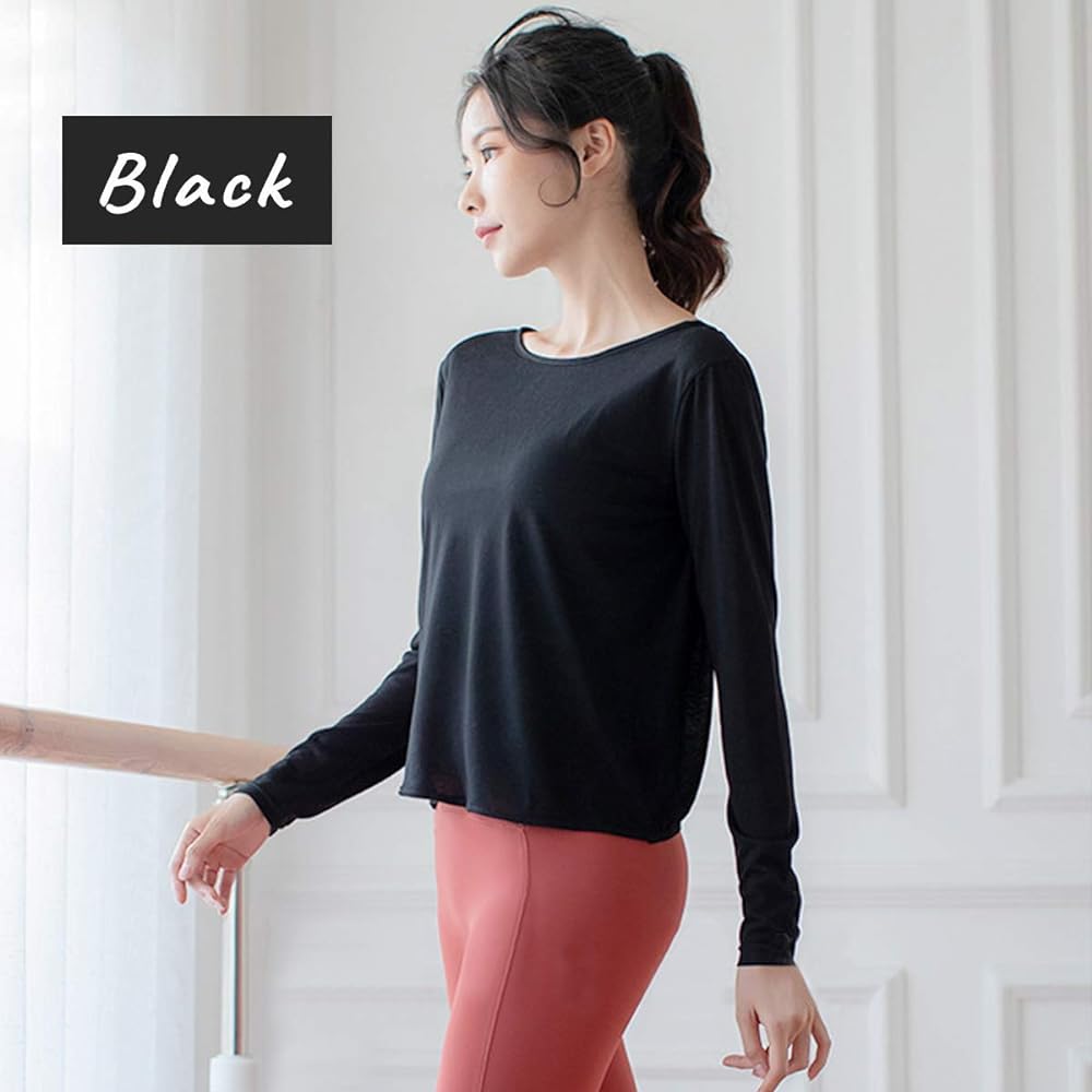 [VeroMan] Yoga Wear Tops, Long Sleeve, Women's, Spring/Summer, Fluffy, Fitness, Ballet ppi-lstops7