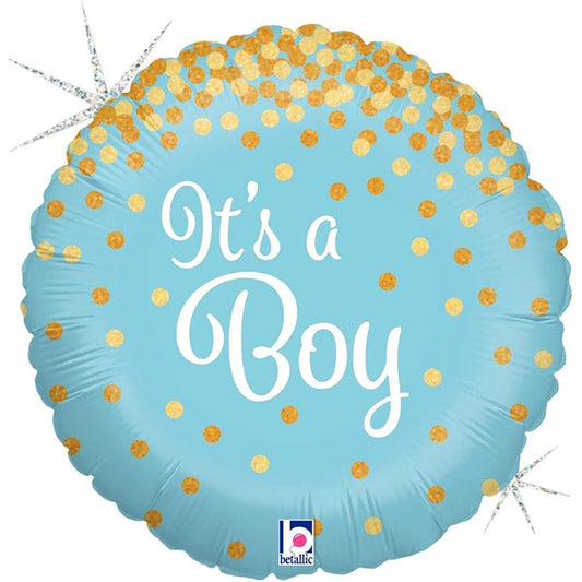 18" Betallic Glittering It's A Boy Baby Shower Party Decoration Supply Mylar Foil Helium Balloon - Pack of 2