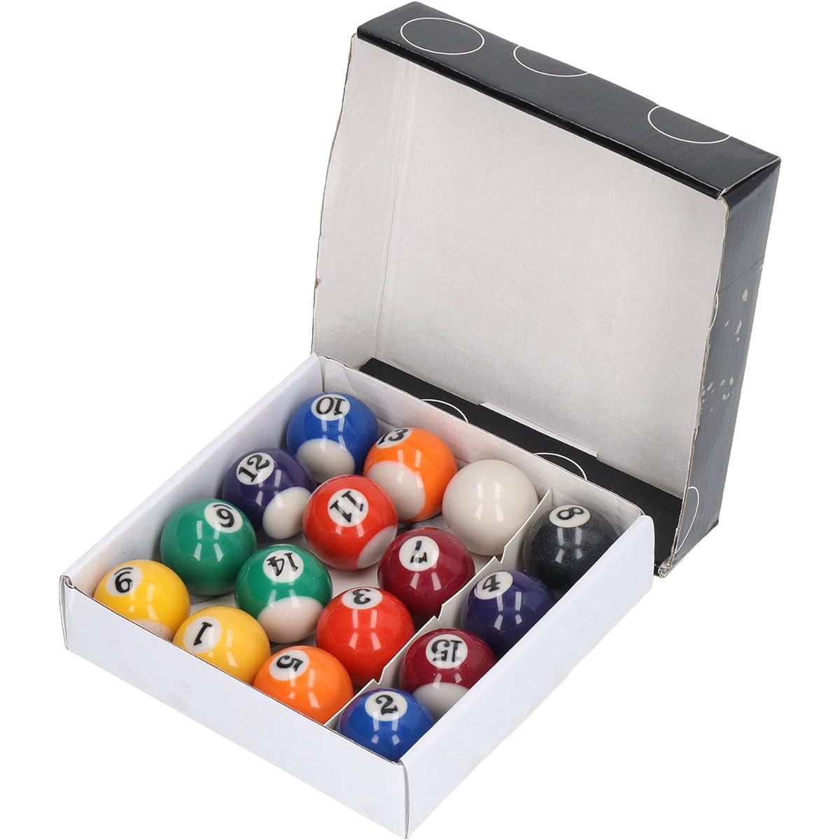 Alomejor Mini Billiard Balls Resin 32mm Small Billiard Table Balls Set Mini Billiard Ball Toys for Kids Game Room 16pcs