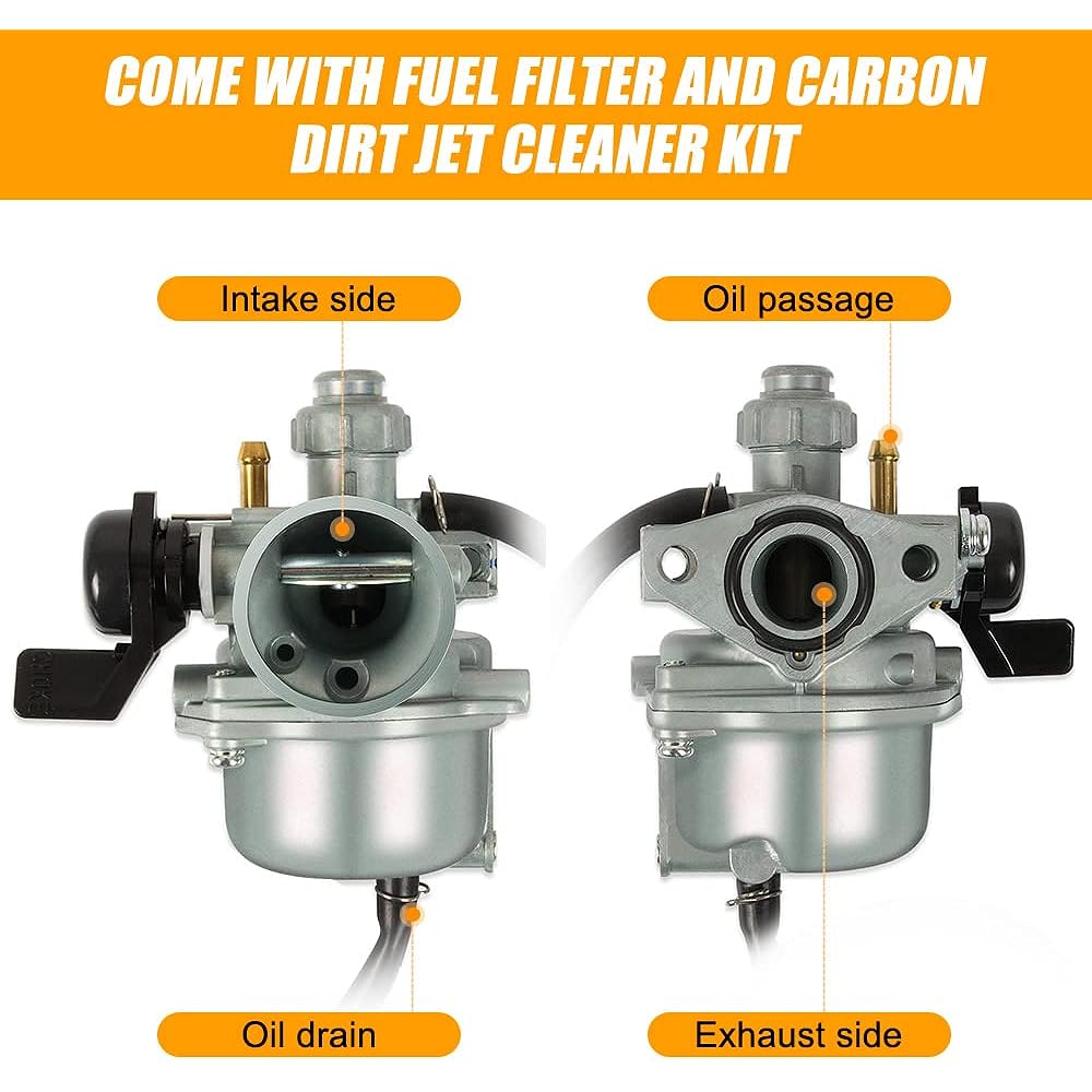 RANSOTO Carburetor Carburetor Carb XR70R 1997-2003 CRF70F 2004-2012 Honda Replacement 16100-GCF-672 with Carbon Dirt Jet Cleaner Kit