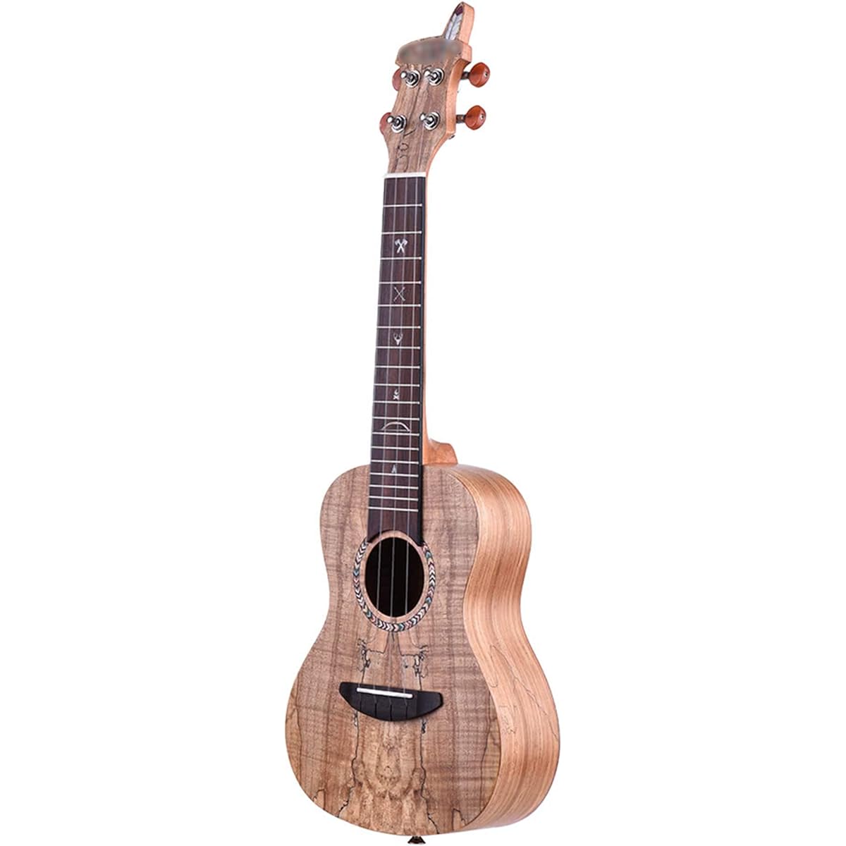 Ukulele 21" Acoustic Wooden Soprano Ukulele Ukelele Uke Spalt Maple Wood Carbon Strings Padded Carrying Bag String Strap Clip-on Tuner Musical Instrument Ukulele,