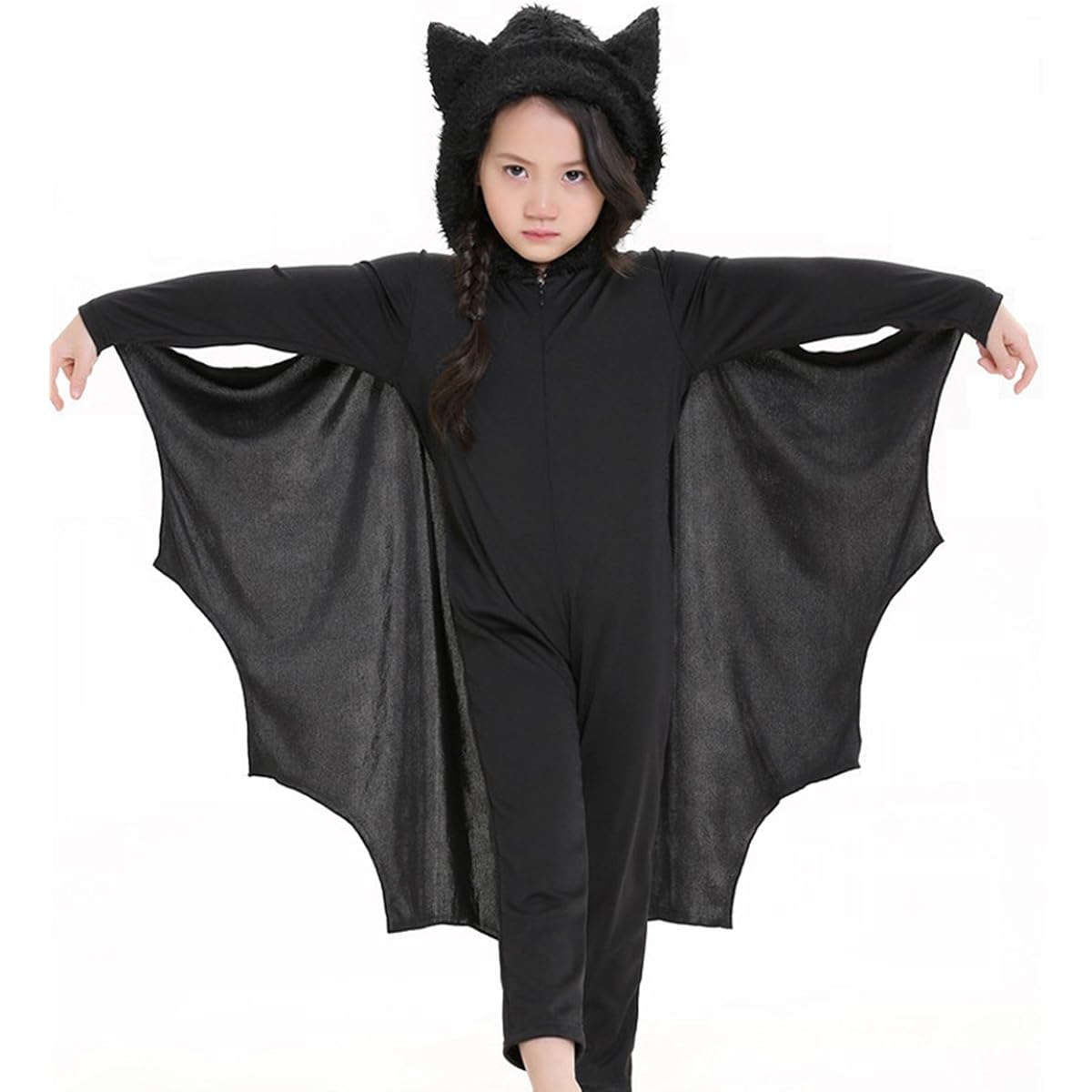 Vampire Bat Costume for Kids Unisex Costume Set for Halloween Cosplay Party Animal X-Large Black