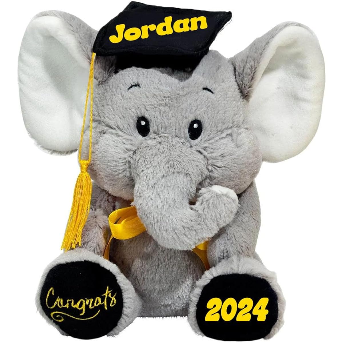 Personalized Graduation Elephant High School or College Graduation Gift Stuffed Animal Keepsake - 9"