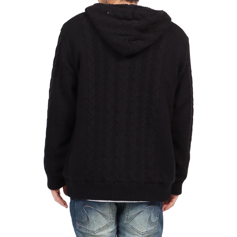 Gotcha 233G1602 Washable Cable Knit Back Boa Zip Parka