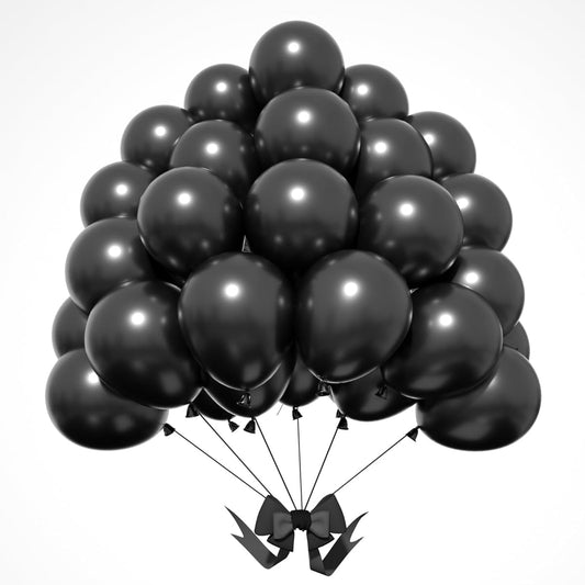 89 12" Latex Balloons (Black, 12")