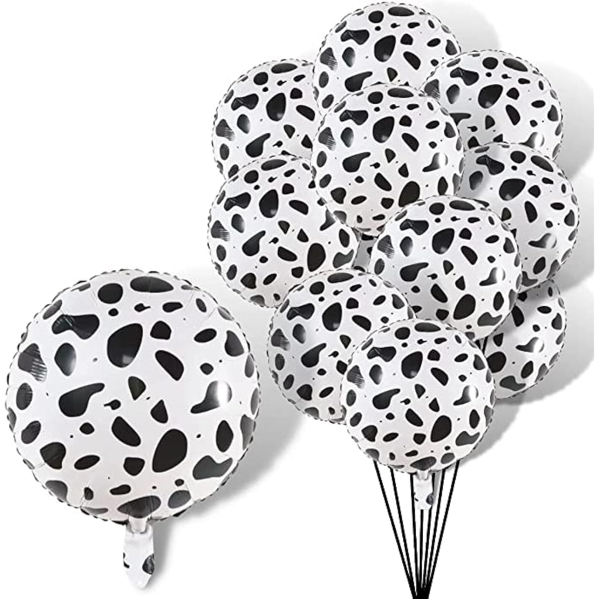 Cow Balloons Set, 12pcs Cow Foil Balloons, Cow Print Balloons, Cow Birthday Party Decorations, Cow Print Birthday Party Supplies, Cow Mylar Balloons, Animal Theme (18 inch)