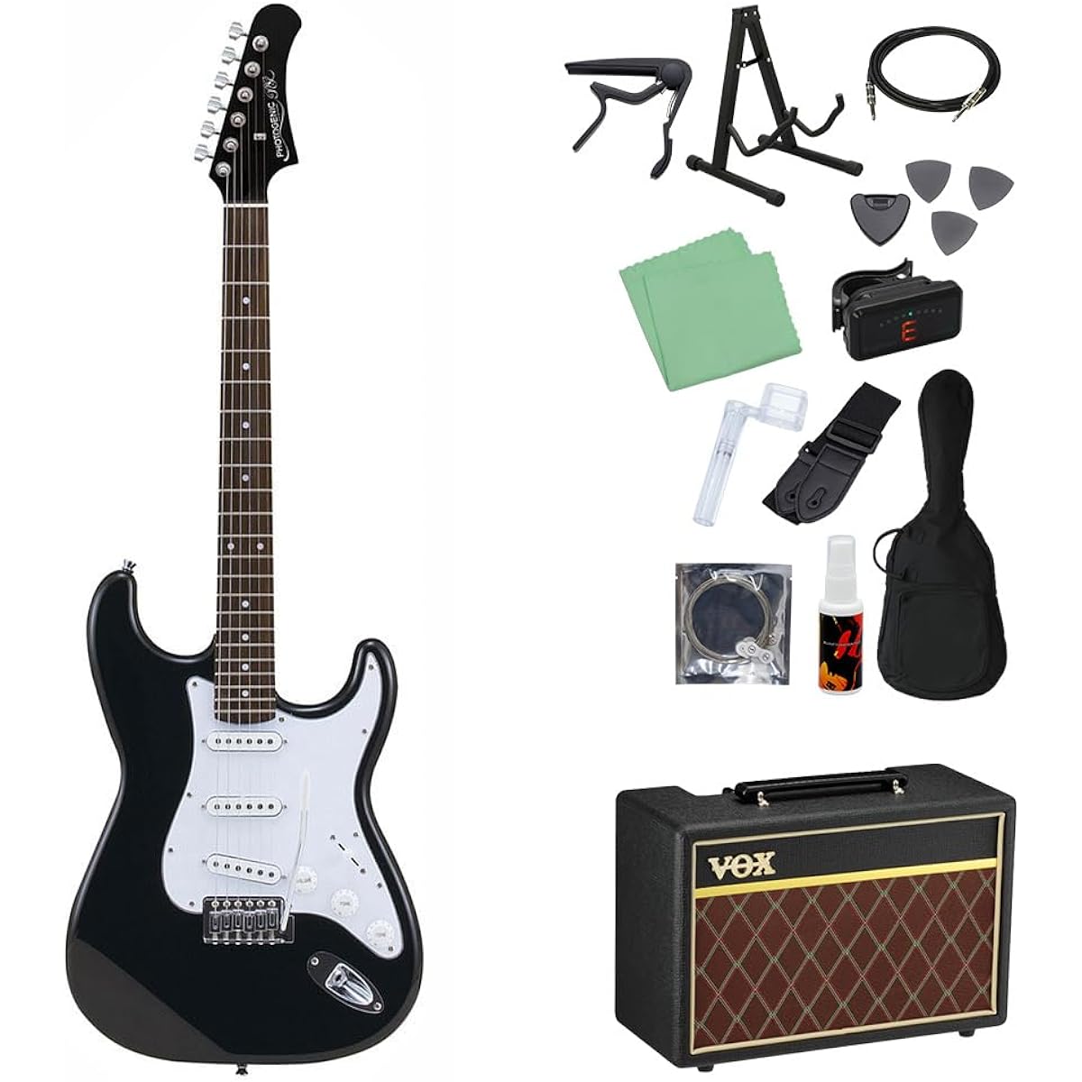 Photogenic ST180 HBK Electric Guitar Beginner 14-piece Set [With VOX Amplifier] Stratocaster Type Photogenic