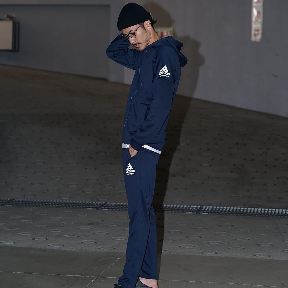 [Adidas Combat Sports] Jersey Top and Bottom Men's Long Sleeve Track Jacket Track Pants Setup TR-73 combat sports