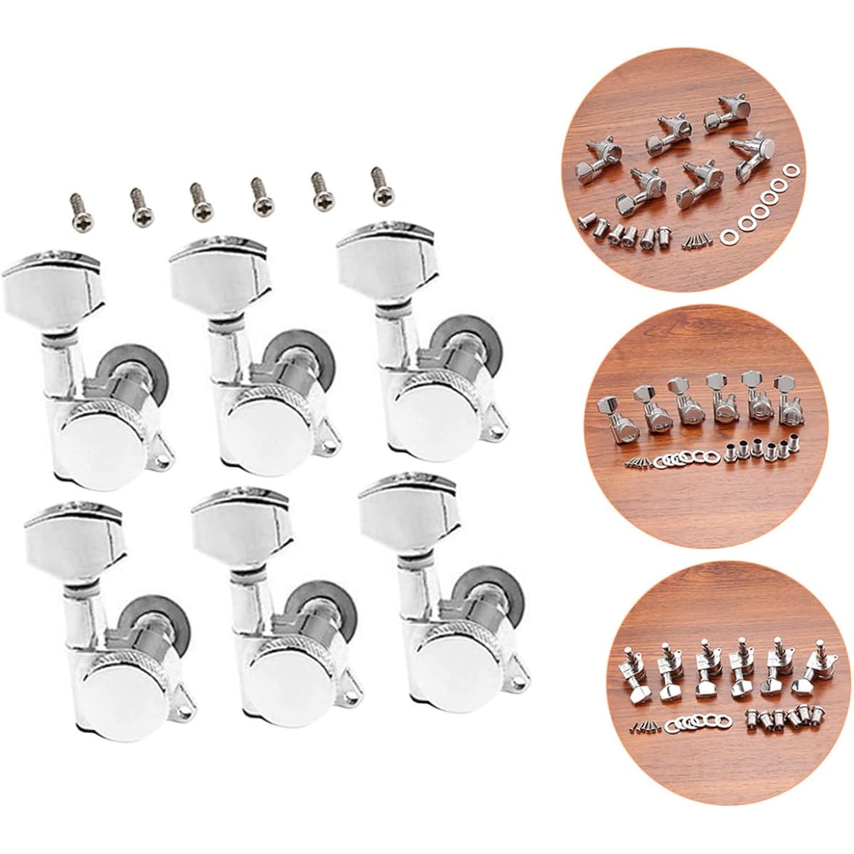 VICASKY 5pcs Accurate Guitar Machine Head Tuner for Bass Guitar Metal Guitar Guitar Machine Tuning Pegs Tuner Key Guitar Tuning Pegs Knob Tuning Key Bass Guitar